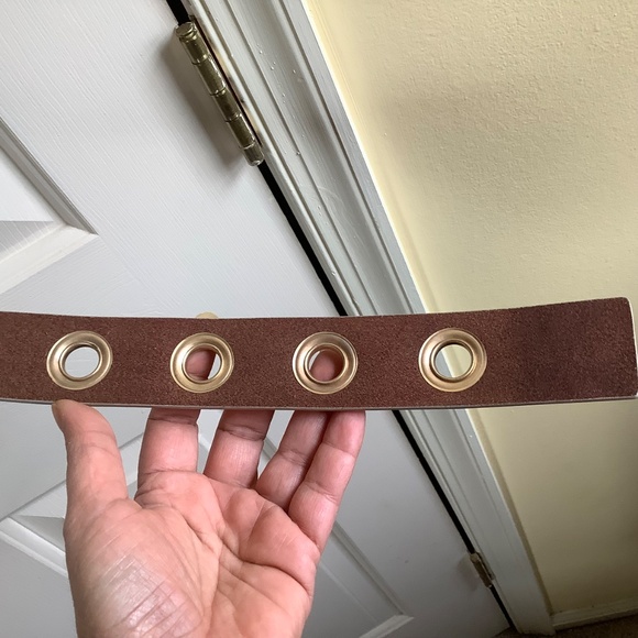 ALLSAINTS Leather Eyelet Belt Ivory SZ L main image 11